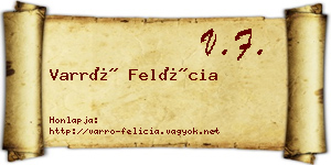 Varró Felícia névjegykártya