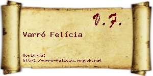 Varró Felícia névjegykártya